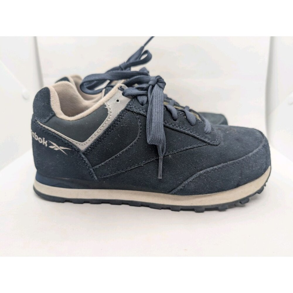 Reebok Athletic Safety Shoe Suede blue tone Women's Size 7.5 Mens 5.5 READ